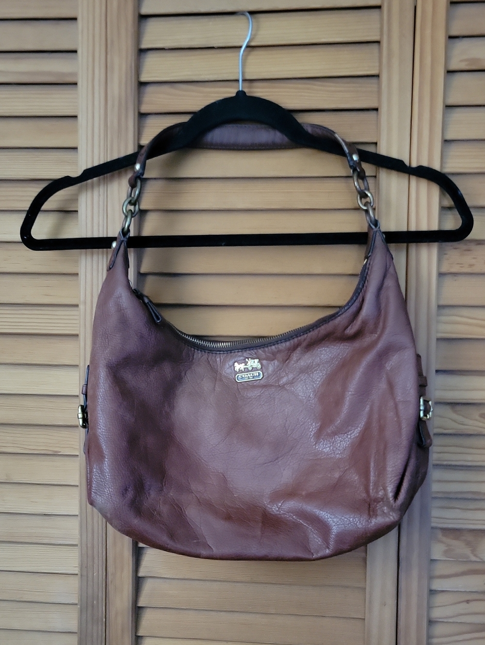 Coach F19883 Cognac Brown Pebbled Leather Slouchy Hobo Silhouette Shoulder Bag